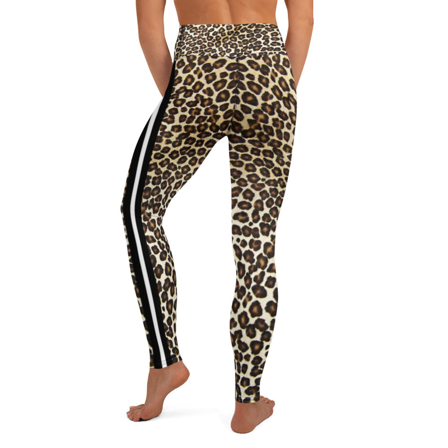 Leopard Print Side Stripe Leggings