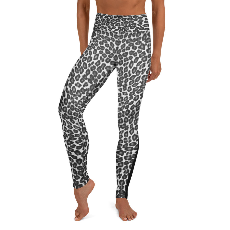 Black and White Leopard Print W/Stripes Yoga Leggings – Bunny Hill